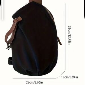 Black Sling Bag with Brown Strap - Casual Everyday Carry